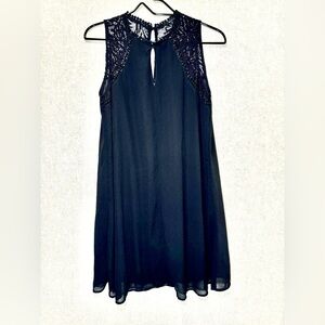 Staccato Black Keyhole Neckline Sheer Overlay Whimsigoth Dress Size M